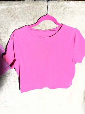 wild fable Hot Pink Crop Tee